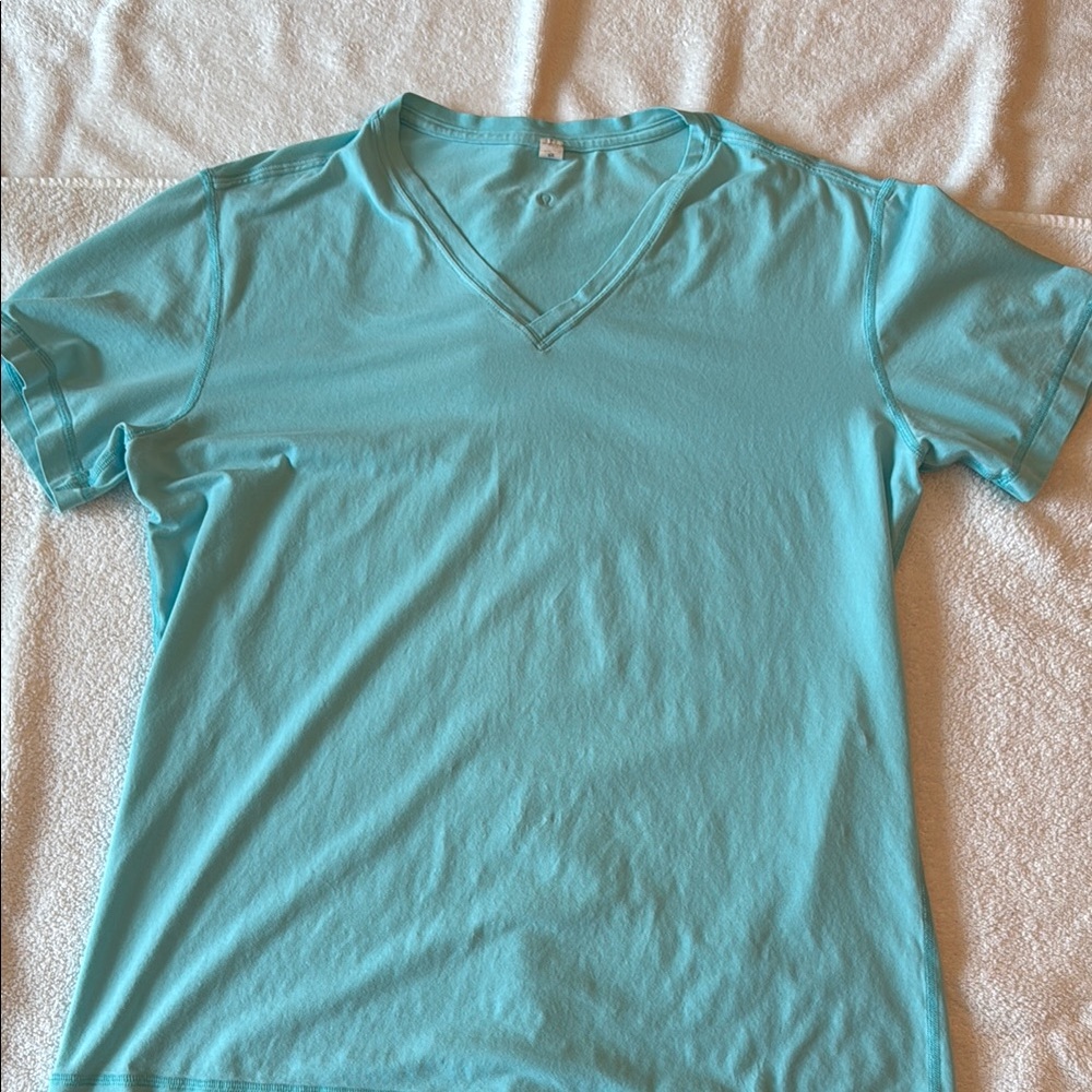 Lulu lemon Men's Blue V-Neck T-Shirt